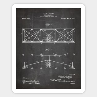 Wright Brothers Plane Patent - Aviation Art - Black Chalkboard Sticker